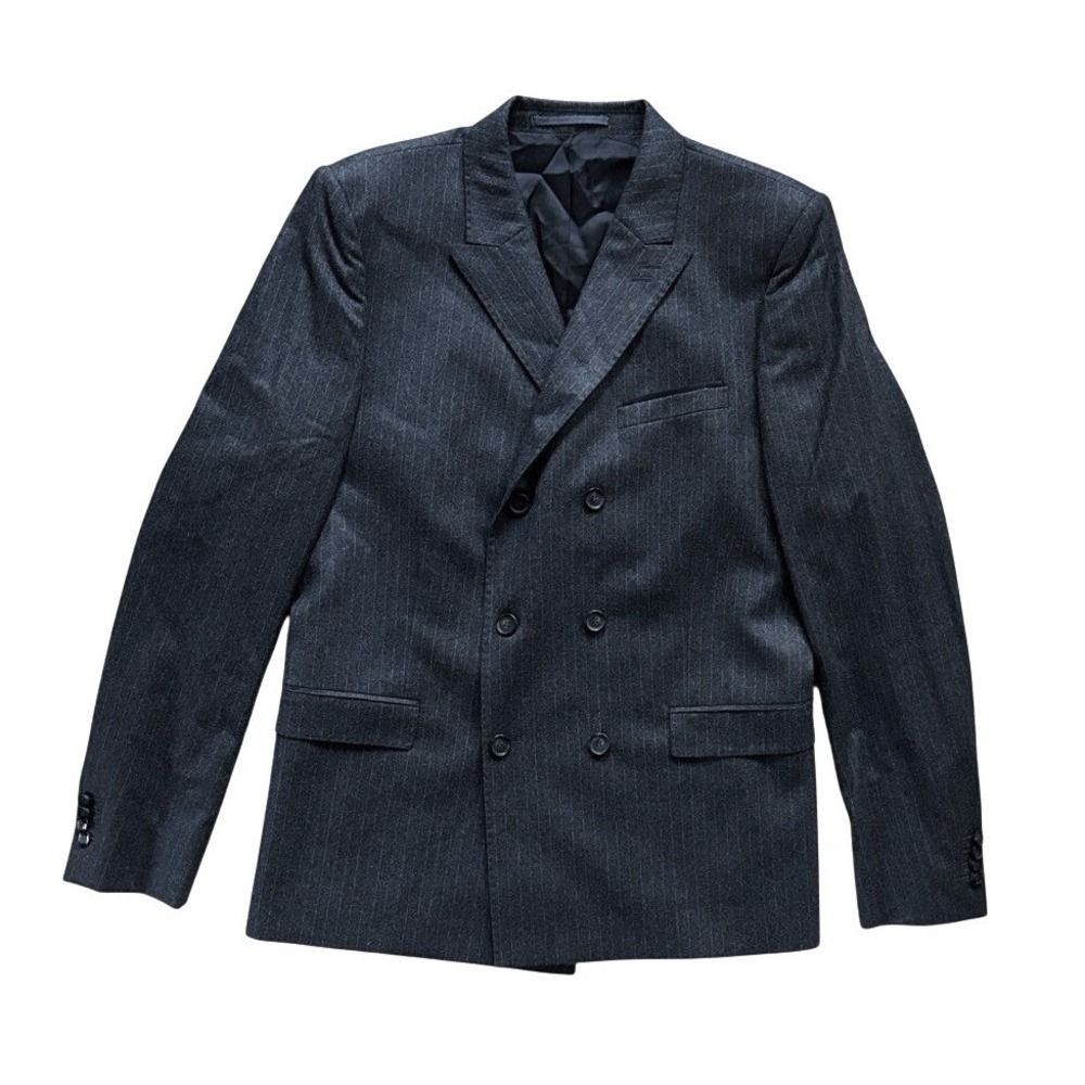 The Kooples Dark Gray Pinstripe Blazer Men's US Sz 40 Wool Fitted French Size 50 - Picture 1 of 12